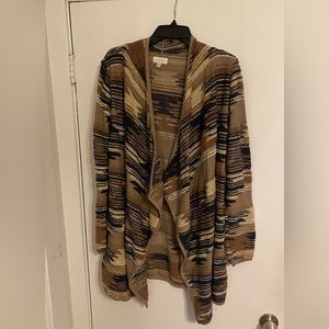 Lucky Brand sweater wrap, southwest pattern. Size medium.
